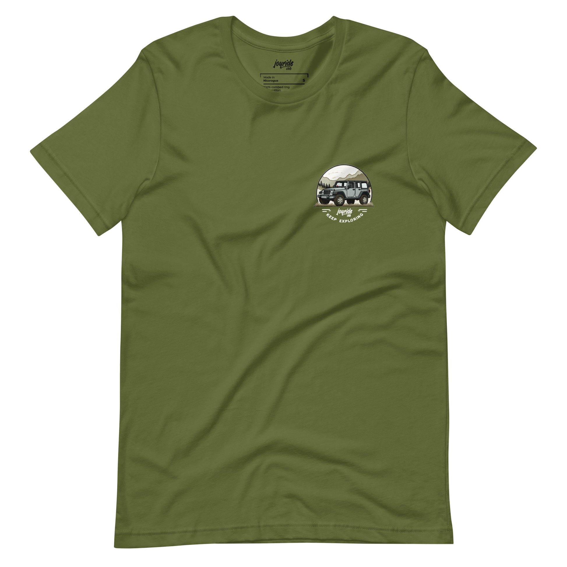 jeep wrangler t shirt for car enthusiasts and lovers, front, army green